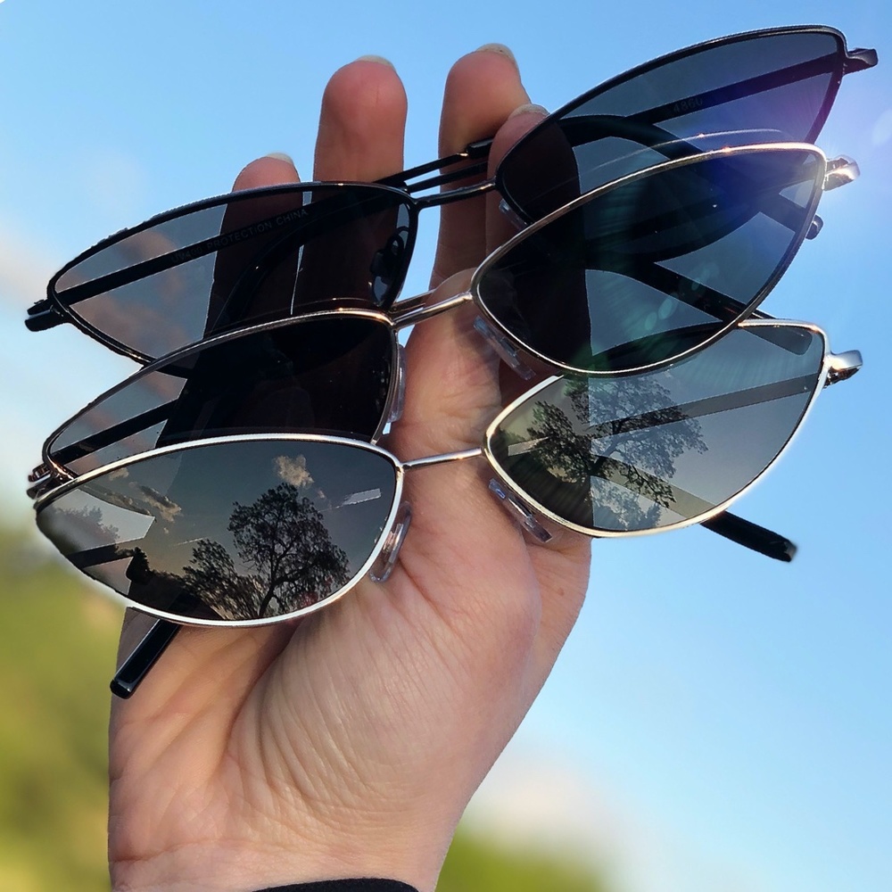 Slim Cat Eye Sunglasses - Picture 2 of 3